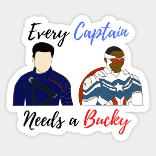 every captain needs a bucky new costumes Sticker